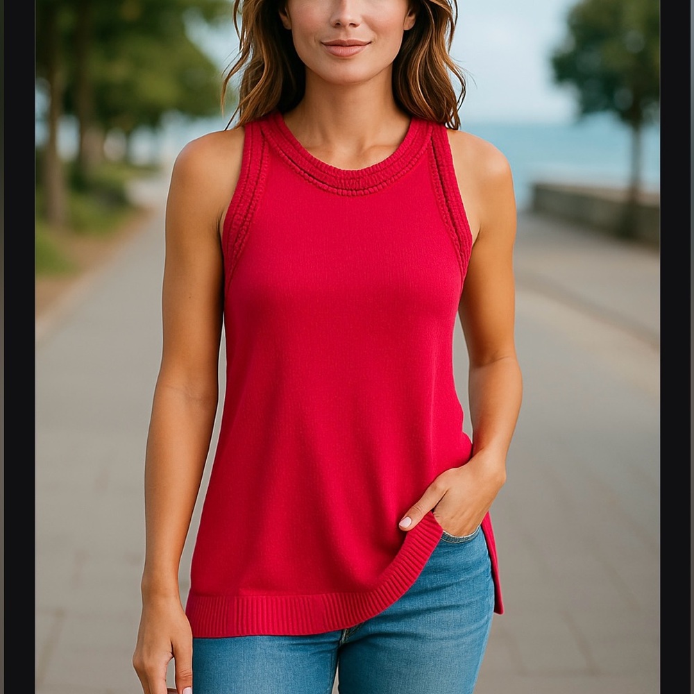 New with tags Tommy Hilfiger Pink knit Tank Top XL